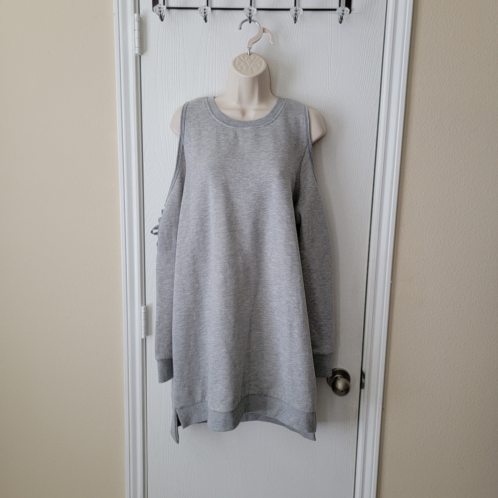 Solutions Lace up Cold Shoulder Sweater Dress
